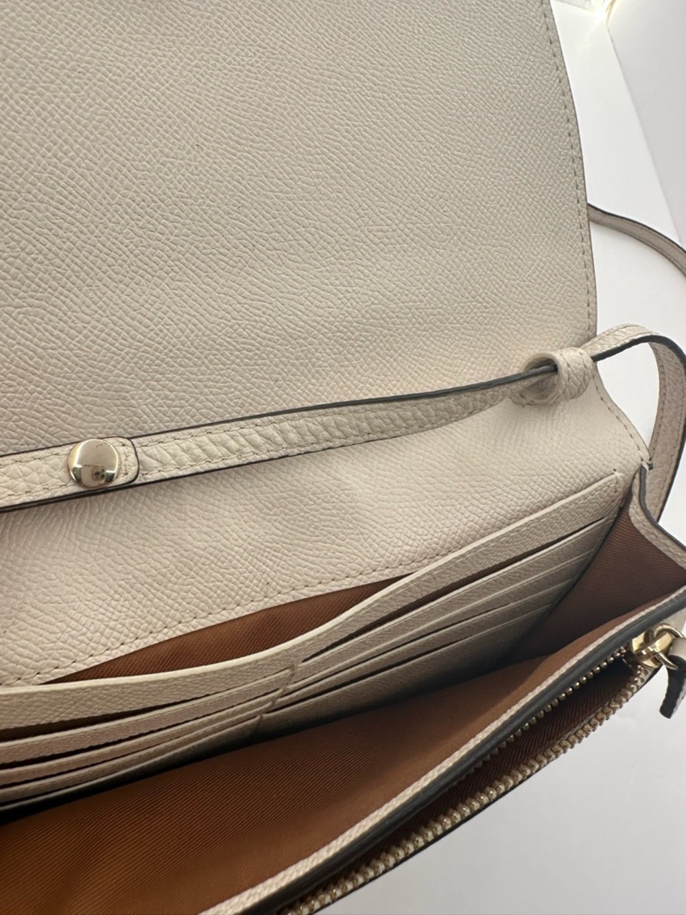 Coach Chalk Pebbled Leather Crossbody with Gold Logo - Picture 6 of 9